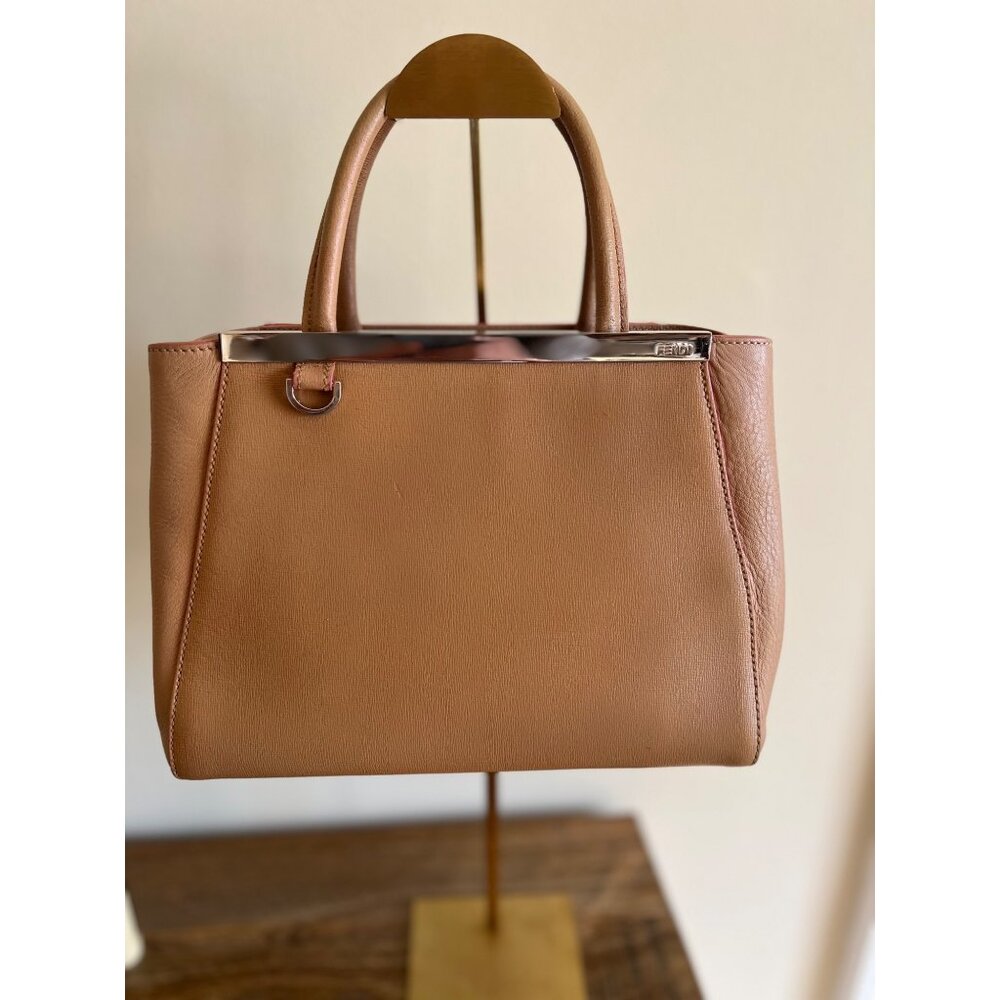 Fendi Petite 2Jours Tote - Tan with Silver Hardware, Pink Trim